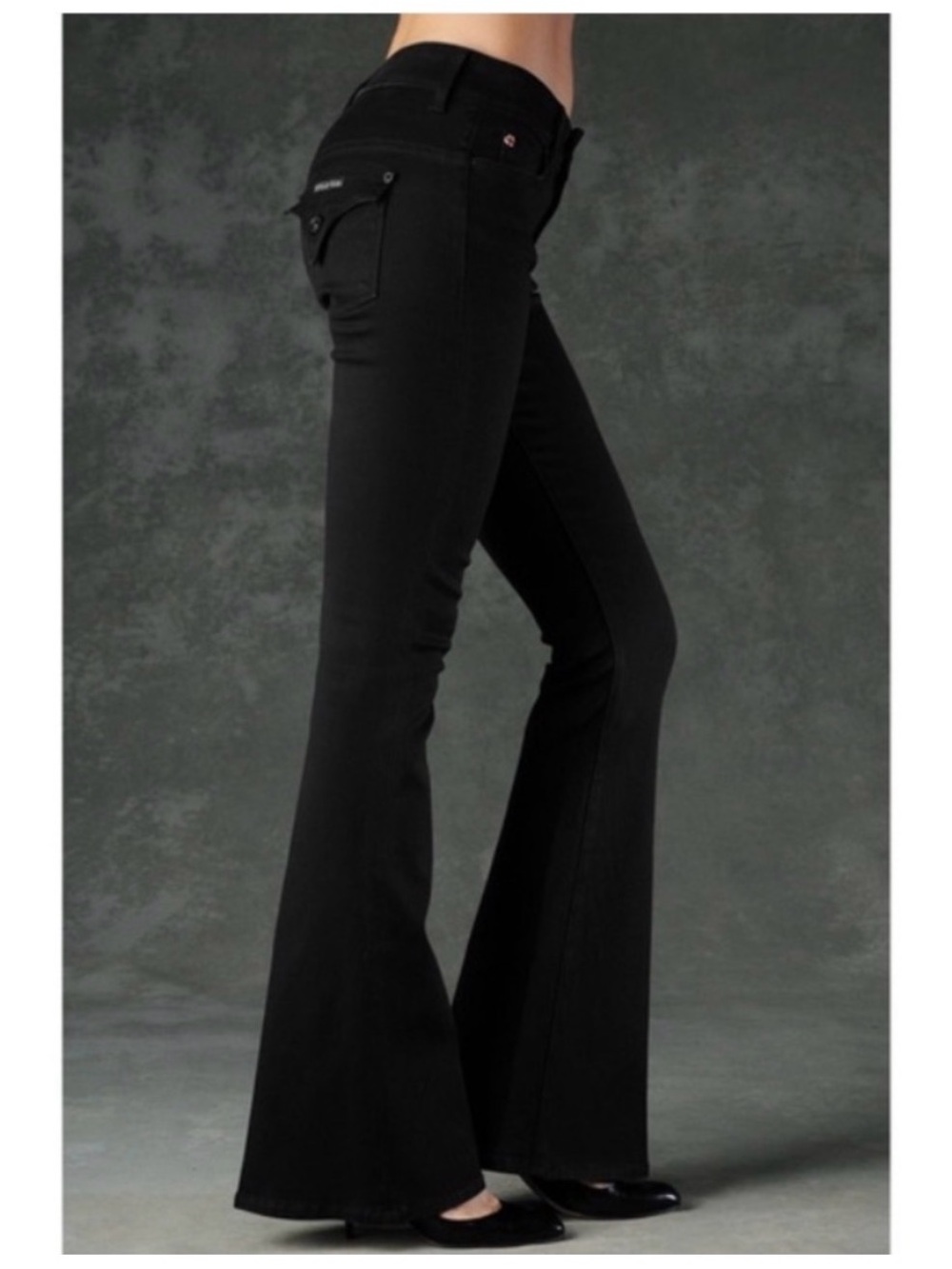 Hudson Jeans Black Flare Wide-Leg Pants
